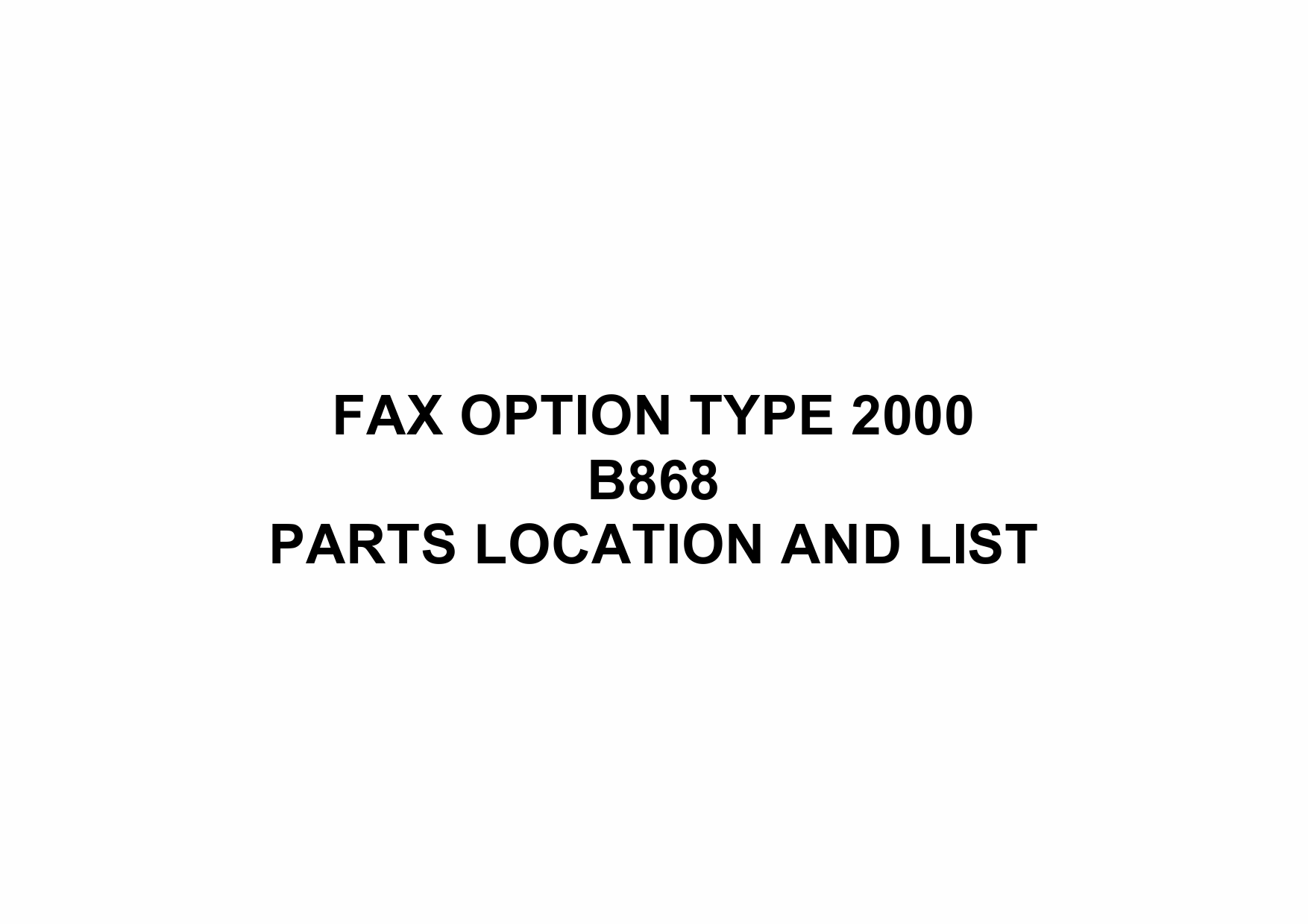RICOH Options B868 FAX-OPTION-TYPE-2000 Parts Catalog PDF download-1